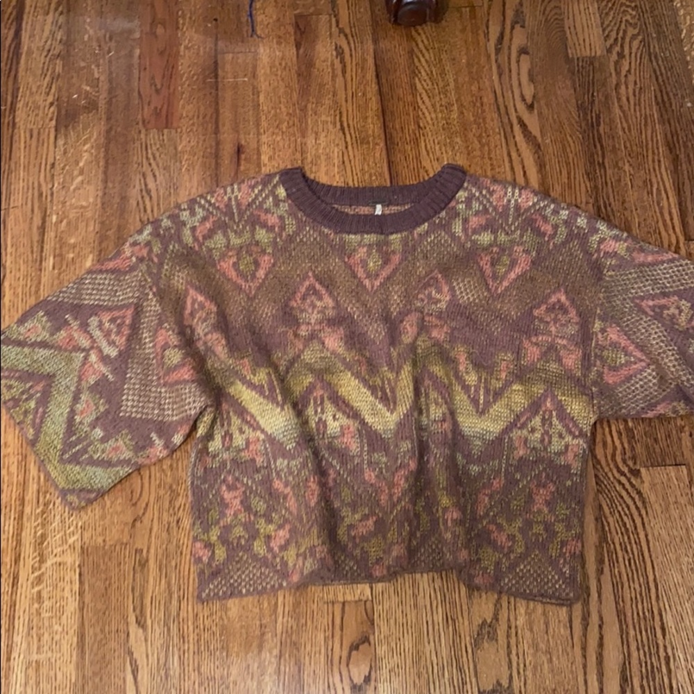 Brown Free People Cropped Sweater